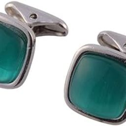 Dark Green Stone Cufflinks for Men-image-35