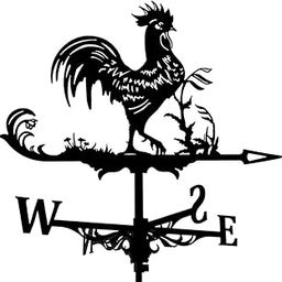 CALANDIS® Metal Black Rooster Weathervane Weather Vane Garden Outdoor Yard Farm Decor-picture-18