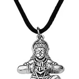 Hanuman Bajrangbali with shree RAM Black Thread Pendant Set-image-5