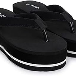 Women Stylish Women Slippers Lightweight Comfort Fancy Flip Flops For women& Girls Flip Flops (Black, 4)-image-66