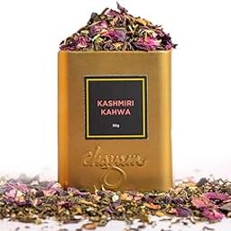 CHAYAM Kashmiri Kahwa Green Tea - 50g | Herbal Blend with Saffron, Cardamom, Cinnamon. Cloves, Almond & Rose Petals | Detox Kahwa Tea for Digestion & Metabolism |100% Natural Ingredients-image-6