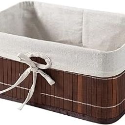 HomeStorie Eco-Friendly Foldable Natural Bamboo Storage Rectangular Basket Bins Organizer, 33 X 24 X 14 Cm, Pack Of 1 (Ar1724S)-image-47