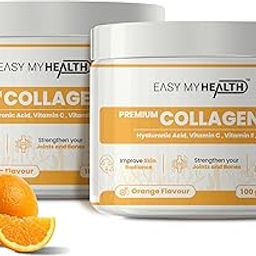 Premium Marine Collagen (Orange flavor, 100 gm) with Hyaluronic acids, Biotin and Essential amino acids Support Healthy Skin, Hair, Nails and Joint for Women and Men (PACK OF 2)-4