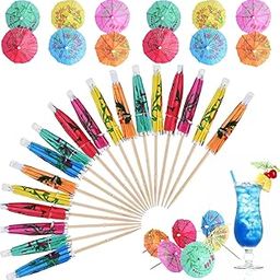 50 pcs Drink Umbrellas Cocktail Picks - Cocktail Umbrellas for Drinks, Mini Paper Umbrella Cocktail Toothpicks for Tropical Tiki Bar Hawaiian Beach Pool Luau Party Decorations-image-60