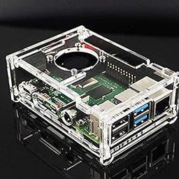Raspberry pi 4 case Model B Acrylic case with Fan + heatsink Included-22