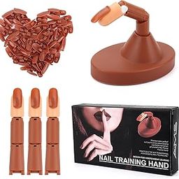NAILWIND Nail Practice Fingers for Acrylic Nails, 3 Nails for Practice Hand for Acrylic, Training Fingers for Nail Art Beginners, Fake Fingers with Nail for Hand Training-image-2
