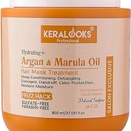Keralooks professional® Hydrating+ Argan & Marula Hair Mask Treatment (800ml) for Deep conditioning| Dandruff| Restore moisture and color protection-image-61