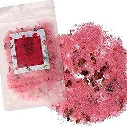 Mazari Romantic Rose Bath Salt | Made with Epsom Salt, Pink Salt, Dried Rose Petals & Essential Oils | Enhances Skin Tone & Stress Relief | For Bathing & Foot Soaking | 100g-image-82