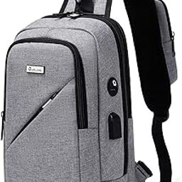 DUSLANG Hiking Crossbody Sling Backpacks Sling Bag for Men, Shoulder Backpack Chest Bags with USB Charger Port-image-66