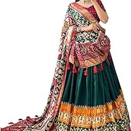 Women's Tussar Silk With Patola Print And Foil Work Lehenga choli-image-91
