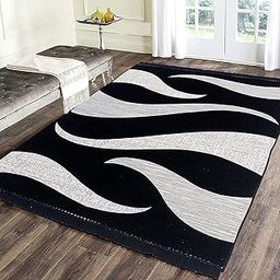 Carpet Curve Design Sleek and Spacious Rectangular Chenille Carpet Rug | Area Rug | Durries for Living Room, Bedroom 5x7 Feet (210 Cmx152 Cm)-image-83