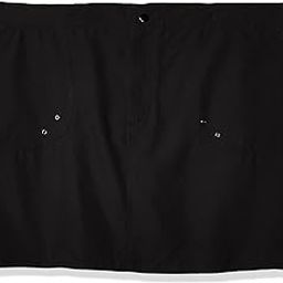 Women's Plus-Size Solid Woven Board Skirt Swim Bottom, Black, 16W-image-36
