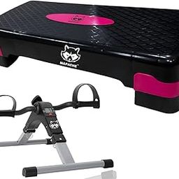 Mapache Peddler Mini Cycle with Aerobic Stepper for Home & Gym Exercise, Size: 68cms Color (Rose Pink)-4
