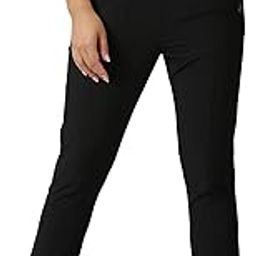Women's Solid Running Black Track Pants with Elasticated Waist & Pockets | Stylish Trouser for Women | Lower for Workout, Gym Pants for Women-3