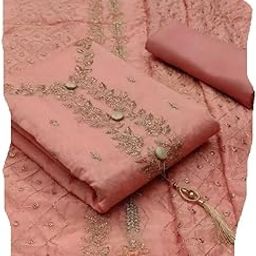 Swarnganga Designer Heavy Model Chanderi Dress Material/Salwar Suit Material with Full Embroidered Dupatta Set For Women's-image-91