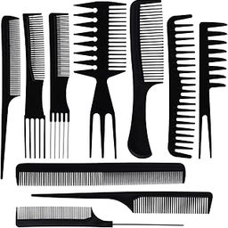 My Colors Hair Styling Comb Set,10 PCS Hair Stylists Professional Styling Comb Set Variety Pack Great for All Hair Types & Stylesfor Women Men Kids - 10 PCS OF 1 SET, BLACK-image-28