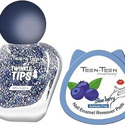 TEEN TEEN Twinkle Tips Nail Polish 10 ml - Shade 47 With Nail Polish Remover Pads-image-59