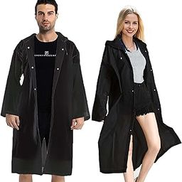 Two Rain Coats and One Rain Poncho with Hood for Women Men Adults, Disposable Ponchos Family Pack-picture-44