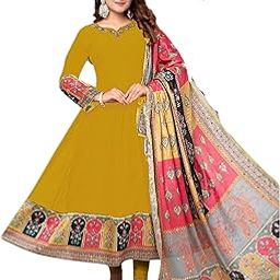 Takshmira Women's Cambric Cotton Embroidered Printed Kurta & Dupatta Set-image-7