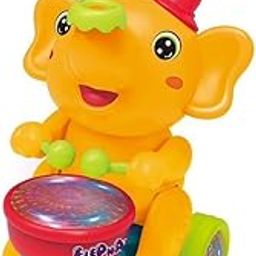 Musical Walking Elephant Drummer Toy | Flashing Light | Amazing Sound | Beating Drum Blowing Ball Toys for Kids Boys Girls Children-15