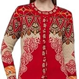 Women Woolen Round-Neck Cardigan Heavy Daffodil Fabric Winter Wear Wool Long Fully Warm Free Size-image-90