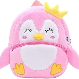 Velvet Toddler Backpack For Girls And Boys 2-6, Preschool Kindergarten Backpack, Cute Kids Backpacks, Cute Penguin Backpacks For Kids (10L_Multi Colour)-image-18