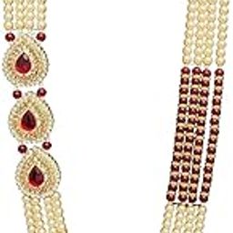 Pearl Base - Dulha Moti Mala Necklace Haar Jewellery for Groom/Men for Shaadi Wear-image-21
