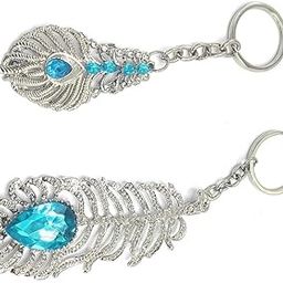 2pcs Set of Oh My God OMG Metal Feather Keychain and Keyring. Key Chain ()-12