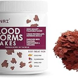 TUNAI Blood Worm Flakes with 55% Protein |50G| Supplement Treat, Boost Color and Fish Food for Gold Fish, Flowerhorn, Small Koi, & Discus, 1 Count-image-37