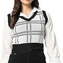 Women's Preppy Style Ribbed Knitted Long-Sleeve Fake Two-Piece Polo Collar T-Shirts Top DN 47 (One Size Fit XS-S-M)-image-90