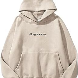 All Eyes On Me Fleece Hooded Neck Sweatshirts Drop Shoulder Oversized Baggy Hoodie for Men's-image-69