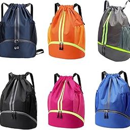 Drawstring Backpack Daypack Sturdy Basketball Bag for Hiking Travel Climbing Black-image-43