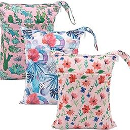 Babygoal Wet Dry Bags for Baby Cloth Diapers, Washable Travel Bags, Beach, Pool, Gym Bag for Swimsuits & Wet Clothes with Two Zippered Pockets 3 Pack, 3LN18-picture-19