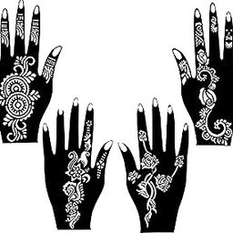 Ivana's Heena Mehandi Tatto Stencil Set for | Hand | Body | Fingure | Face | Heena Art Temporary Tatto for Kids, Girls & Women, Design - NIV-362-image-77