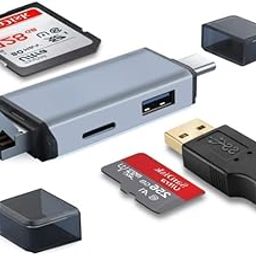 Nettcord 3 in 1 with OTG, SD Card Reader, USB Type C, USB and Micro USB for Memory Card, Portable Card Reader, Compatible with TF, SD, Micro SD, SDHC, SDXC, MMC, RS-MMC, Micro SDXC-25