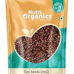 NutriOrganics Flax Seeds 1kg - Raw Unroasted Flaxseed Alsi Seeds for Eating Weight Loss Hair Growth, Diet Snack food-image-74