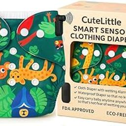 CuteLittle Smart Reusable Cloth Diaper with Wetness Alert Sensor - Leak-Proof and Gentle on Baby’s Skin, Fits [3M - 3Y][7-17KG](1 Diaper,1 Insert,1 Sensor) P6-image-81