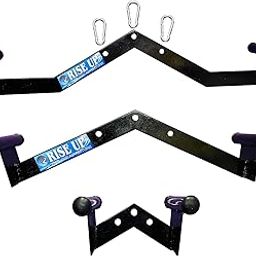 RISE UP ™ LAT Pull Down Handle Combo Double Pully Wide,Medium & Small Pull Down & Rowing ATTACHMENTS for Commercial & Home Gym USE-4