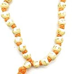 Handmade 27+1(Ram Written) Holy Tulsi mala for |Wearing||Japa|Chanting||Mantra||Puja|.Unisex Wooden Basil Rosary,White Thread,(Length:4-5" inch Bead Size: 6mm);Ach243-image-65
