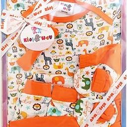 EIO Baby Gifts Set for New Born Unisex Clothing Gift Hamper 6Pcs (Orange)-image-124