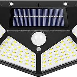 K D 100-LED Motion Sensor Outdoor Light IP65 Waterproof Wireless Led Solar Outdoor Lights Bright for Backyard Garden Fence Patio Front Door Garage Deck Pathway Porch-image-25