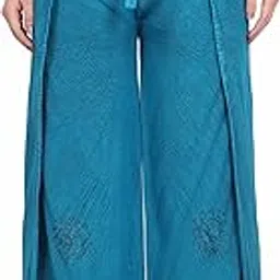 fashion passion india Womens Split Wide Leg Long Embroidered Rayon Wrap Palazzo Pant-picture-6