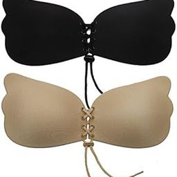 Women's Synthetic Silicone Gel Invisible Self-Adhesive Stick-on Push Up Strapless Bra(Multicolor)-image-99