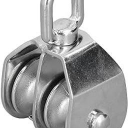 Marine Double Wheel Pulley, 304 Stainless Steel, 250kg Loading, Resistant for Yachts and Speedboats, Lifting Rope Block-image-48