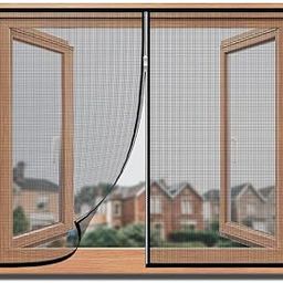 TurtleGrip Fiberglass Pre-Stitched Window Mosquito Net with Zipper for All Types of Window & Size, Self Adhesive Hook Tape Height 150 cms X Width 150 cms (59x59 inches or 5x5 feet) - Black-23