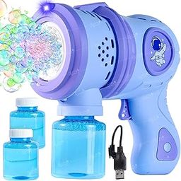 FlyPico Rechargable Space Bubble Gun Machine Toy with Light & Bubble Bottle for Toddlers | 5000+ Bubbles Per Minutes | Leak-Proof | Fully Automatic| Age 3+ | Outdoor Indoor | Best Gift for Kids | Blue-image-17