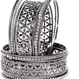 Traditional Gold Plated Bangles Set with Zircon Diamond Stone Work for Women and Girls|14 Bangles | Ideal for any occasion-image-24