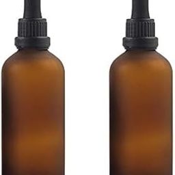 Jarbazaar [ Set Of 2 Pcs] 100ml Amber Frosted Glass Dropper Bottles For Essential Oils, Blends, Diy Skin Care, Cosmetics, Multipurpose 100% Leak Proof-44