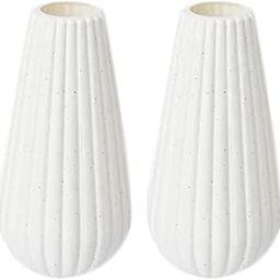 GOLDEN SPIRAL White Colored Vase For Your Flowers For Home Decor ,Real Flowers Home Dcor Pack,2 ,Plastic-6