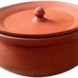 PALVIT Clay Pot with Lid for Cooking/Clay Handi/Mitti Handi | 750ML, Color: Brown-picture-11